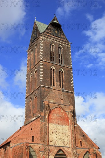 St. Mary's Church, also St. Mary's Church, center of the old town of Wismar, Northwest Mecklenburg district, Mecklenburg-Western Pomerania, Germany