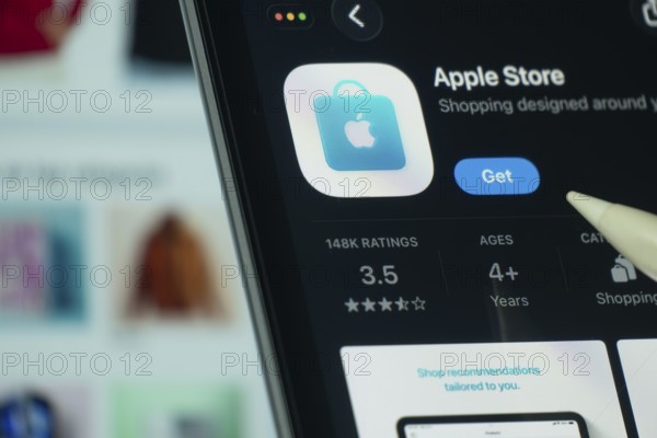 Dhaka, Bangladesh- 24 Oct 2025: A iPad screen displaying the Apple Store app on App store