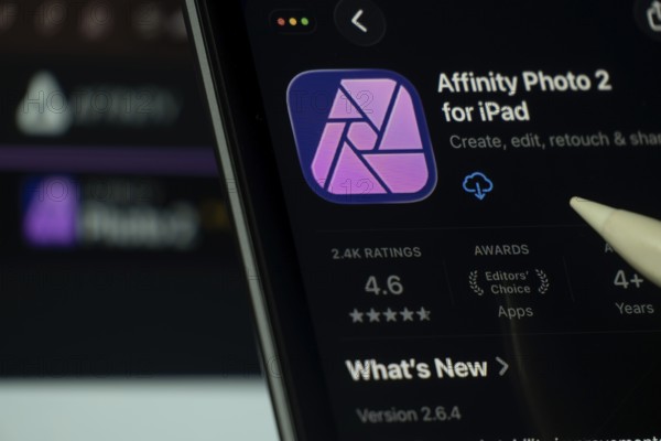 Dhaka, Bangladesh- 24 Oct 2025: A iPad screen displaying the Affinity Photo 2 app on App store