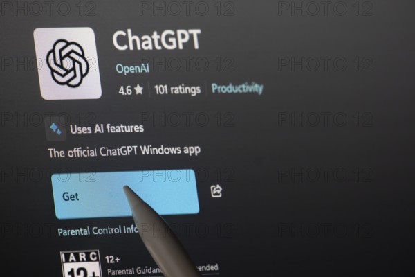 Dhaka, Bangladesh- 19 Sep 2025: A close-up of the ChatGPT app from the Microsoft Store is shown on a laptop screen