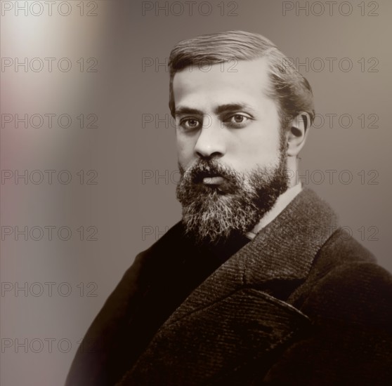 Portrait of Antoni Gaudí i Cornet, 1852 – 1926, Catalan architect and designer from Spain, the greatest exponent of Catalan Modernisme, digitally edited