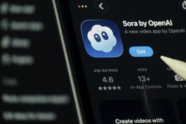 Dhaka, Bangladesh- 24 Oct 2025: A iPad screen displaying the Sora by OpneAI app on App store