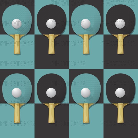 Ping Pong, table Tennis seamless vector pattern
