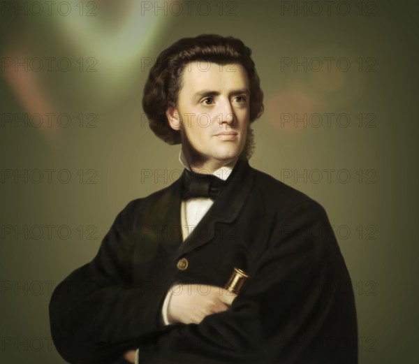 Georg Balthazar von Neumayer, Ritter von Neumayer, 1826 – 1909, German polar explorer, geographer and geophysicist, best known for cooperation of meteorology and scientific observations, digitally optimized based on a painting by Cäsar Willich