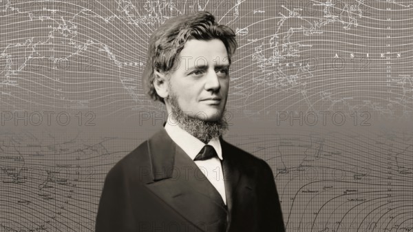 Georg Balthazar von Neumayer, Ritter von Neumayer, 1826 – 1909, German polar explorer, geographer and geophysicist, best known for cooperation of meteorology and scientific observations, his global map with magnetic field lines, lines of equal magnetic horizontal intensity, digitally optimized