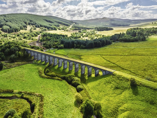 Shankend Viaduct from a drone, Hawick, Scottish Borders, Scotland, UK
