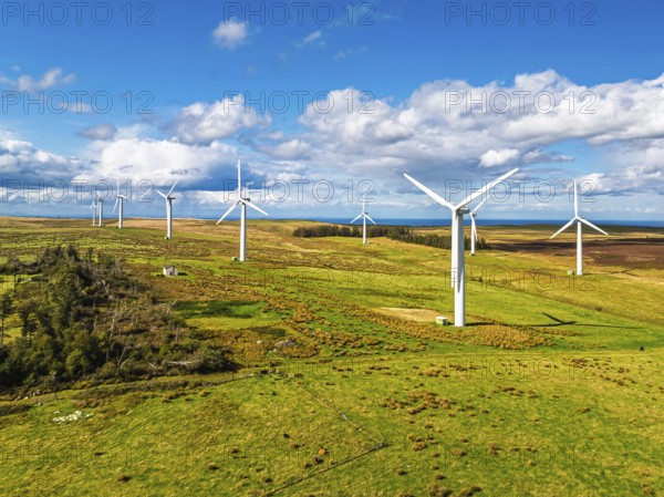Wind Farm from a drone in southeast Scotland, UK