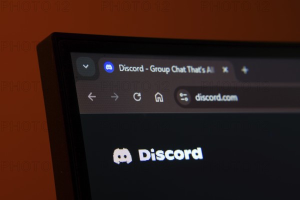 Dhaka, Bangladesh- 03 Oct 2025: Close-up of a computer screen displaying the Discord web interface in dark mode