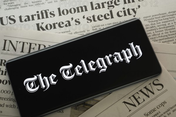 Dhaka, Bangladesh - 18 March 2025: The logo of the telegraph is displayed on a smartphone screen