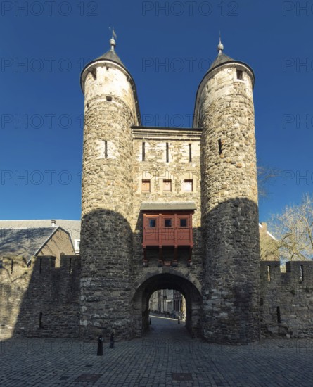 Helpoort city gate, medieval gate of the Maastricht fortification wall, the Netherlands