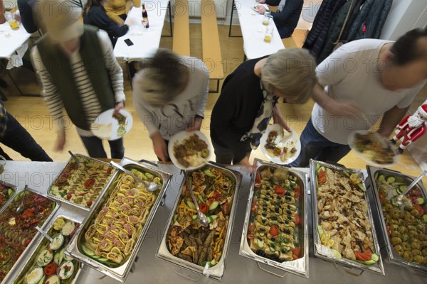 Buffet guests prepared according to recipes of Lebanese cuisine, Bavaria, Germany