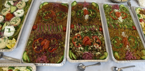 Platters with Lebanese specialties, Bavaria, Germany