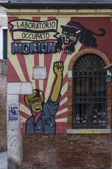 Graffiti on a house wall, Venice, Veneto, Italy