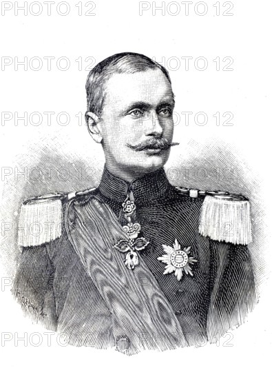 Friedrich August III, born Prince Friedrich August Johann Ludwig Karl Gustav Gregor Philipp of Saxony, (born 25 May 1865 in Dresden, died 18 February 1932 at Sibyllenort Castle) from the line of the Albertine Wettins was the last King of Saxony from 1904 until his abdication on 13 November 1918, authentic, digitally restored reproduction from a 19th century original, exact date of depiction unknown, Historical