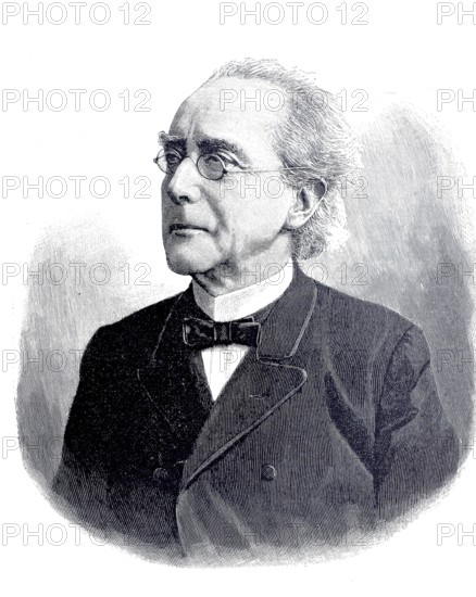 Ernst Curtius (born 2 September 1814 in Lübeck, died 11 July 1896 in Berlin) was a German classical archaeologist and ancient historian, authentic, digitally restored reproduction from a 19th century original, exact date of depiction unknown, Historic