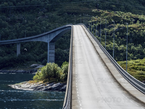 Mjosund Bridge (Norwegian: Mjøsundbrua), bridge on road 848 east of Harstad, Norway