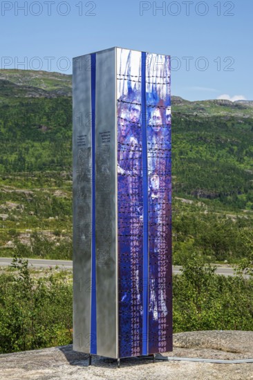 World war II memorial, yugoslavian prisoners in Norway, near Bjørnfjell railway station at road E10, Norway