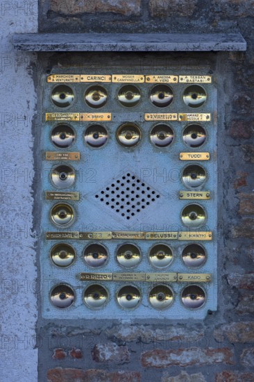 Ringing at a residential building, Venice, Veneto, Italy