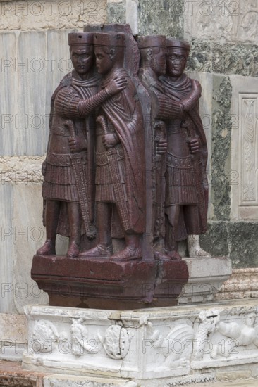 Porphyry statues of the tetrarchs around 300 AD, looted from Constantinople in 1204, Venice, Veneto, Italy
