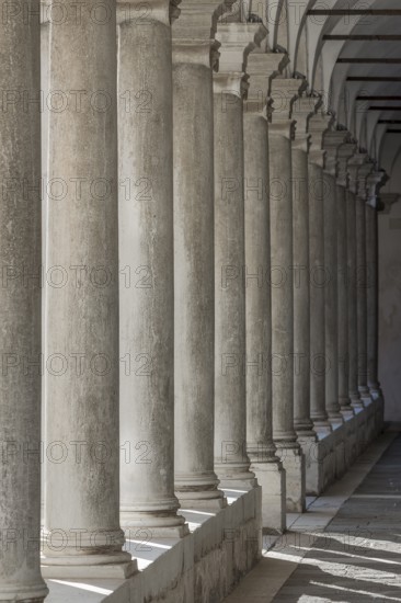Columns from the cloister of the church of San Giorgio Maggiore, Venice, Veneto, Italy