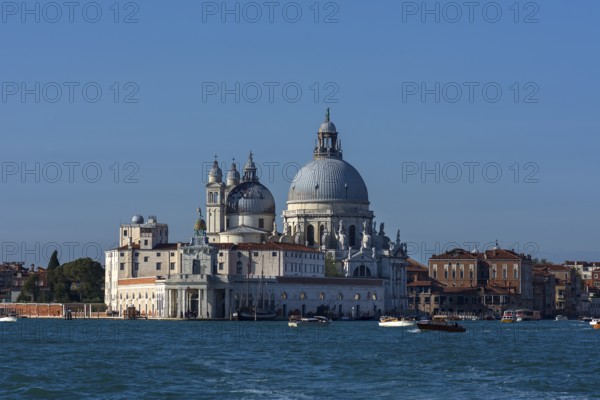 Santa Maria della Salute church, blue sky, Venice, Veneto, Italy