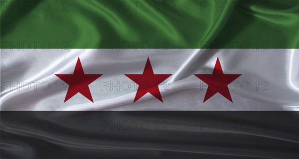 National flag of Syria with cloth texture. Syria flag with realistic texture background
