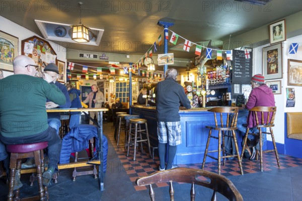 Pub interior The Dolphin public house, the Barbican, city of Plymouth, Devon, England, UK