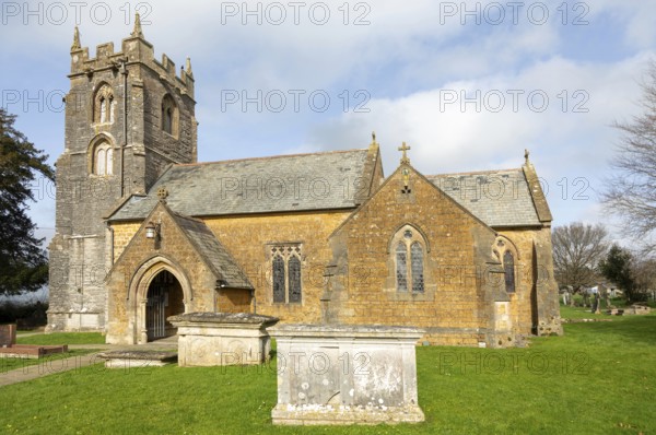 Village parish church of Saint Andrew, Ansford, near Castle Cary, Somerset, England, UK