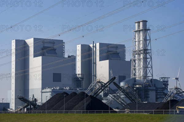 The Eemshaven coal power plant, Eemshavencentrale, operated by RWE Generation, one of the 3 large power plants in the Eemshaven energy park, has an output of up to 1.6 GW, Groningen province, the Netherlands