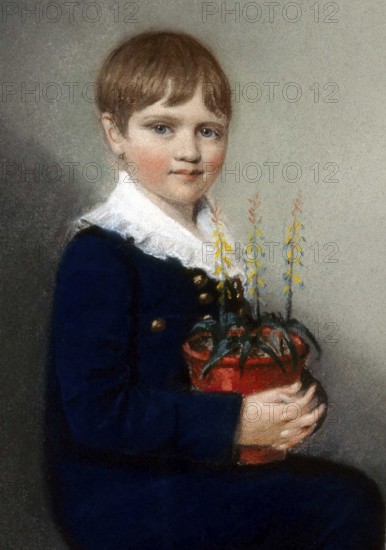 Charles Robert Darwin (12 February 1809 in Shrewsbury - 19 April 1882) . British natural scientist. Portrait from 1816 of Darwin as a child of seven. Great Britain