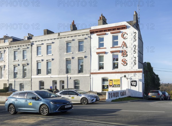 Tower Cabs taxi booking office, North Road east, Plymouth, Devon, England, UK