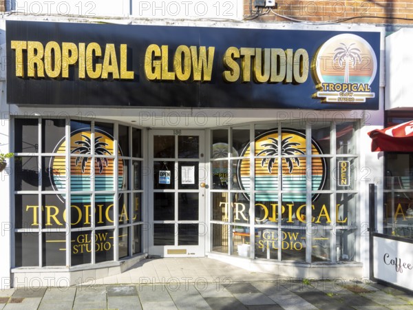 Tropical Glow Studio, tanning service shop, city centre of Plymouth, Devon, England, UK