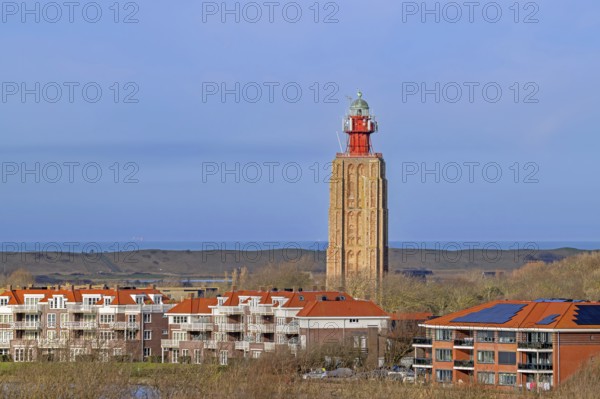 15th century lighthouse Hoog / Zuiderhoofd / Hoge Licht in the town Westkapelle, Veere, Walcheren in the province Zeeland of the Netherlands