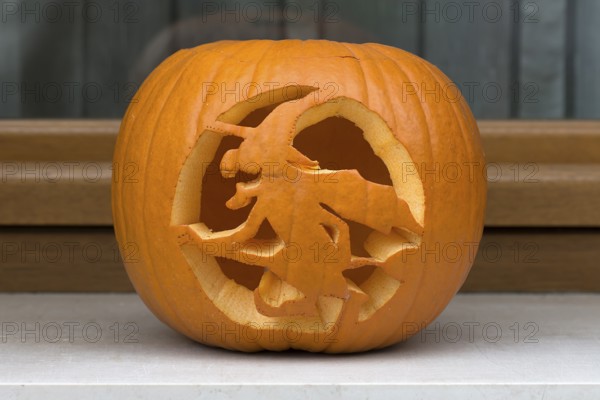 Witch carved from a pumpkin for Halloween, Venice, Italy