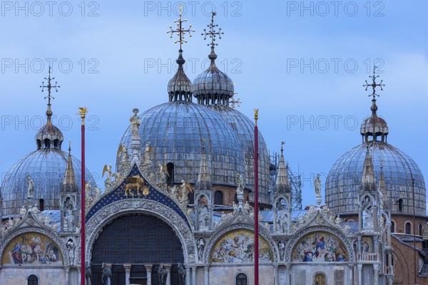 Domes of the Basilica di San Marco in the early morning, Venice, Veneto, Italy