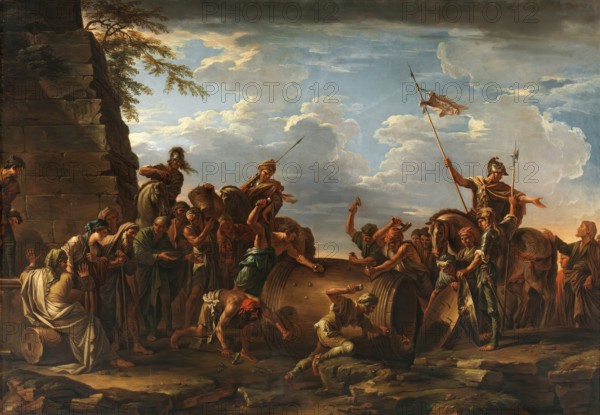 Claude Joseph Vernet (14 August 1714 - 3 December 1789), French painter, here his work, The Death of Regulus, Death of the Roman general Marcus Atilius Regulus, Painting, Reproduction of the painting, Work of art, Historical