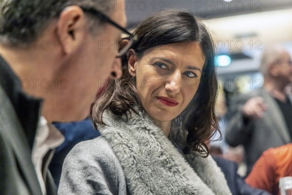 Flavia Zaka, woman of Cem Özdemir. The two have been married since February 14, 2026. Political Ash Wednesday of the Green Party in Biberach. Biberach, Baden-Württemberg, Germany