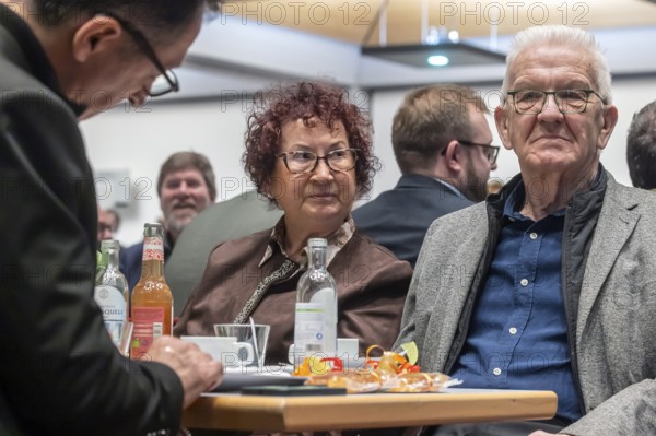 Gerlinde and Winfried Kretschmann. Political Ash Wednesday of the Green Party in Biberach. Biberach, Baden-Württemberg, Germany