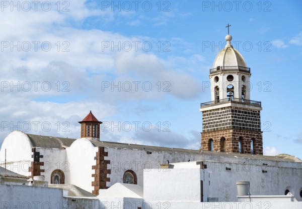 Iglesia de Nuestra Señora de Guadalupe church with church tower, Teguise, Lanzarote, Canary Islands, Spain