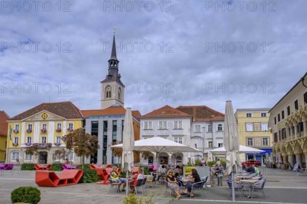 Koloman-Wallisch-Platz, with town hall, Bruck an der Mur, Styria, Austria