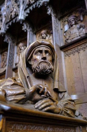 Choir Stühl, Ulm Cathedral, Ulm, Baden-Württemberg, Germany