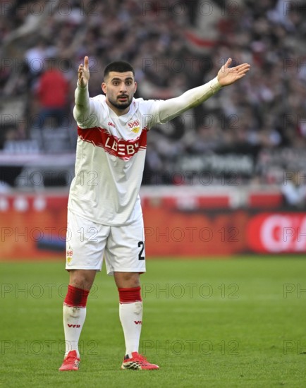 Deniz Undav VfB Stuttgart (26) Gesture Gesture angry, angry, disappointed, Football Bundesliga, MHPArena, MHP Arena Stuttgart, Baden-Württemberg, Germany