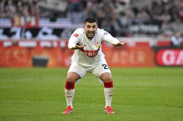 Deniz Undav VfB Stuttgart (26) Gesture Gesture angry, angry, disappointed, Football Bundesliga, MHPArena, MHP Arena Stuttgart, Baden-Württemberg, Germany