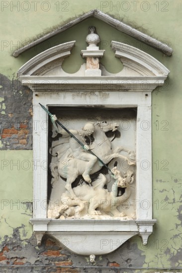 Sculpture of Saint George with the Dragon, Venice, Veneto, Italy