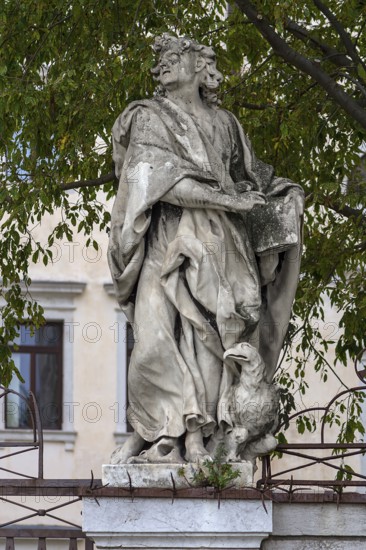 Biblical sculpture with eagle, Venice, Veneto, Italy