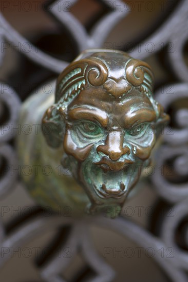 Head of a male face as a doorknob, Venice, Veneto, Italy