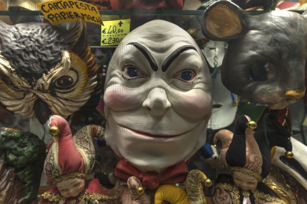 Mask in a shop window, Venice, Veneto, Italy