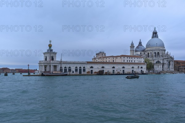 Santa Maria della Salute, left Punta della Dogana, Museum of Modern Art, Venice, Veneto, Italy