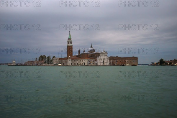 Isola di San Giorgio at dusk, Venice, Veneto, Italy