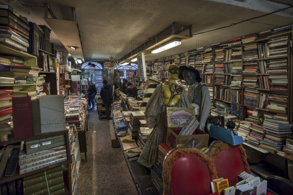 Bookstore in the old town, Venice, Veneto, Italy